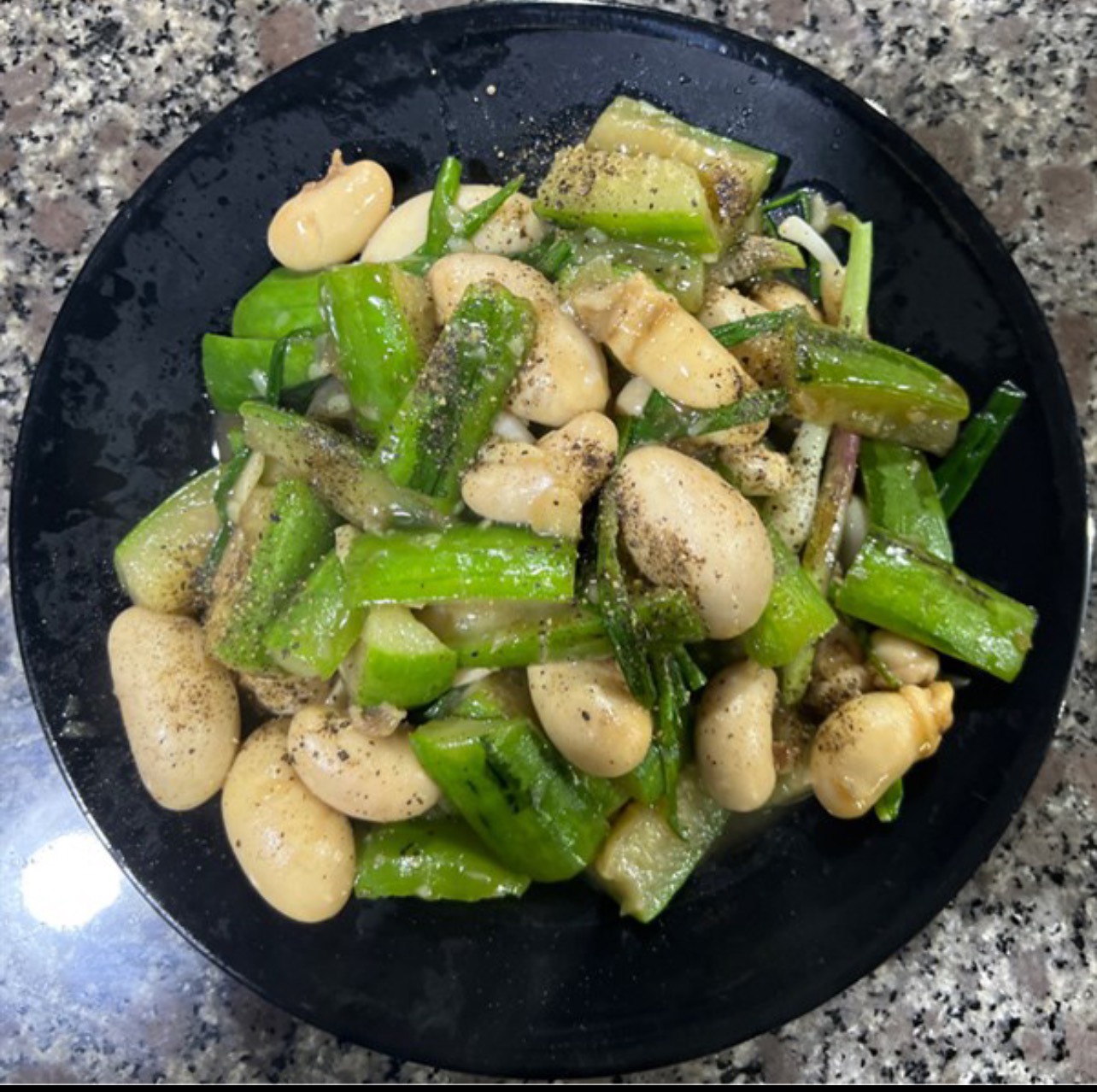Mề gà xào mướp